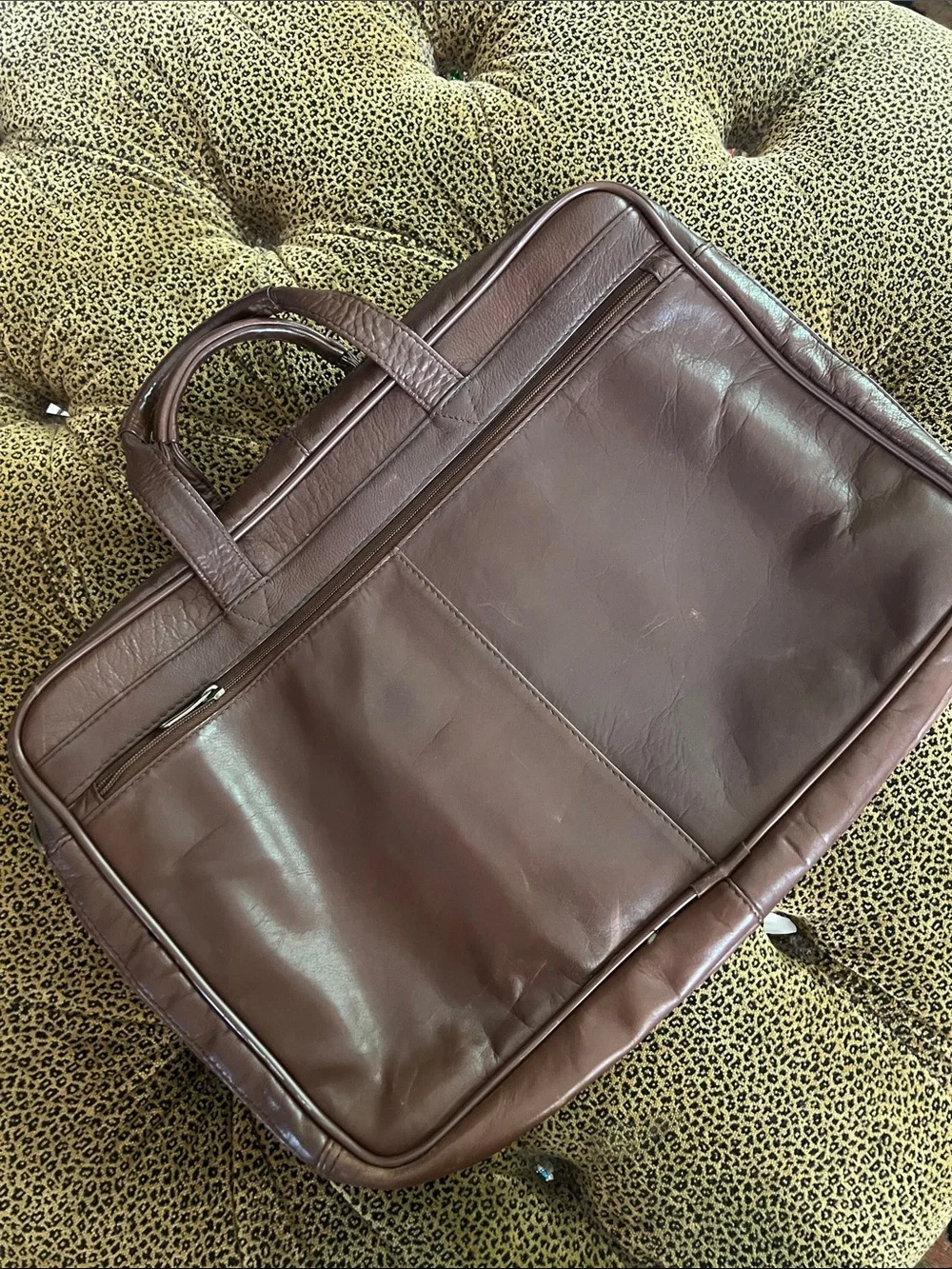 Heritage Soft Brown Leather Briefcase with Top Handles